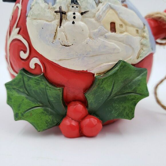 Jim Shore Cardinal Christmas Figure Winters Joy Rustic Folk Art Carved Red Bird - Picture 3 of 16
